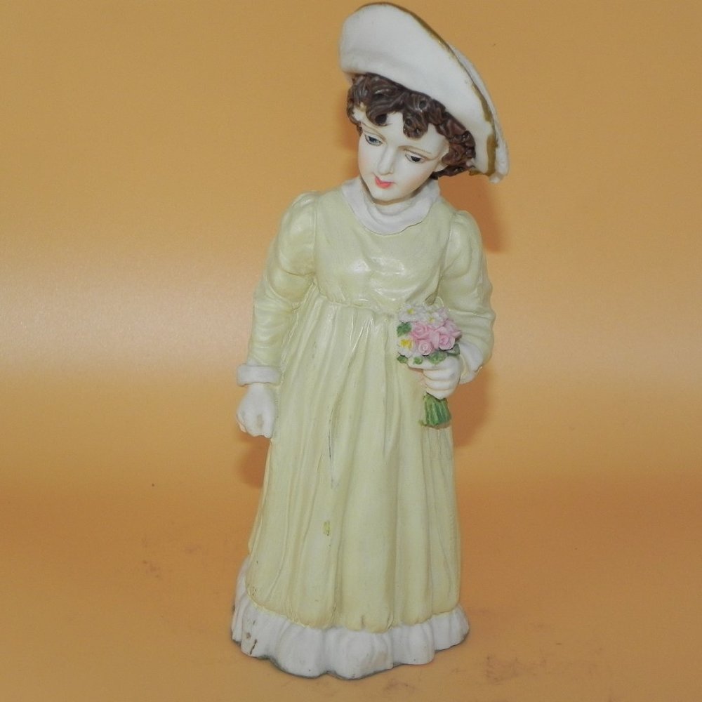 Albert E Price Products 1970's Girl Figurine with Yellow dress and flowers